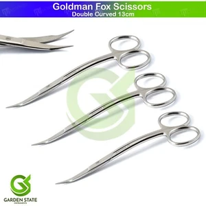 3 Piezas Tijeras Goldman Fox Doble Curvado Corte de Tejido Sutura Dental Tijera - Imagen 1 de 3