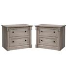 Home Square 2 Drawer Lateral Wood Filing Cabinet Set In Split Oak (Set Of 2)