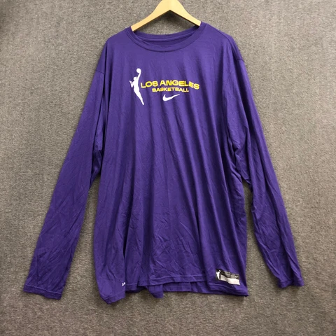 Nike Dri-Fit WNBA Los Angeles Sparks T-Shirt 4XL TALL Purple MENS Crew Neck NWOT Cover