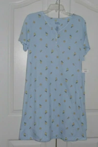 Croft & Barrow Mezcla de algodón suave Henley Camisa de dormir camisón Limones pequeños NWT - Imagen 1 de 2