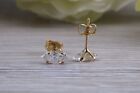 9ct Yellow Gold 7 x 3 mm Marquise Cut C Z Set Stud Earrings