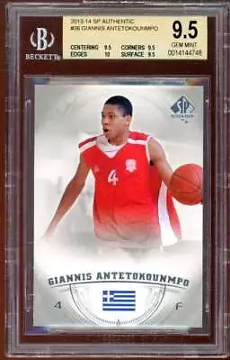 Giannis Antetokounmpo Rookie 2013-14 SP Auténtico #36 BGS 9.5 (9.5 9.5 10 9.5) Foto 1 de 2
