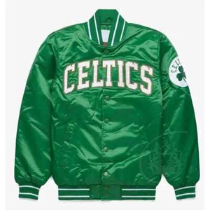 Boston Celtics Jacket Satin Green Boston Basketball Jacket Celtics Jacket - Picture 1 of 5