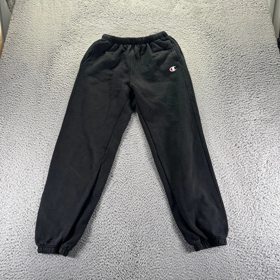 Pantalones de chándal vintage Champion tejido inverso para hombre medianos negros poliéster polar Foto 1 de 4