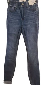 Hollister Skinny Jeans Legging Damen Junior Größe 000R w23R Dark Wash Denim Neu mit Etikett - Bild 1 von 6