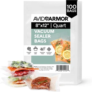 Avid Armor Vakuumierbeutel Quart 8 x 12 Zoll 100er-Packung für Food Saver, Seal a Me - Bild 1 von 12