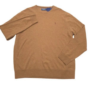 $198 Polo Ralph Lauren Latte Marrón Brezo Lana Cuello Redondo Suéter Para Hombres Talla 2XL - Imagen 1 de 9