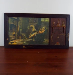 Antique 1904 Arts & Crafts Smoking Print English Gentleman Smoking Wood Panel - Picture 1 of 12
