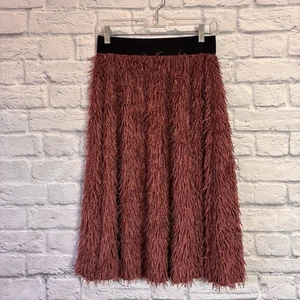 Falda tejida Lularoe Jill rosa brillante cintura elástica flecos pestañas talla XS - Imagen 1 de 7