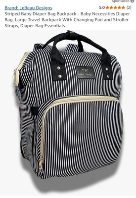 Mochila de pañales para bebé a rayas LeBeau Designs Foto 1 de 4