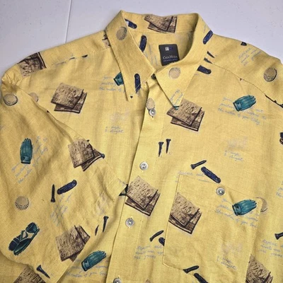 CASA MODA Original Spirit Men's Golf Themed Button Down Short Sleeve Shirt -888 - Image 1 of 4