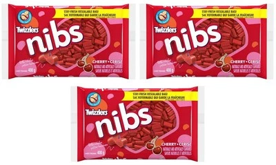 TWIZZLERS NIBS Cherry Licorice Candy, 400g (3 Pack) - Image 1 of 4