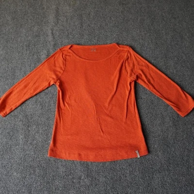 Columbia Womens Top Small Orange 3/4 Sleeve Boat Neck Activewear Shirt - Image 1 of 4