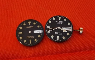 Reloj de cuarzo vintage Helbros Deep Sea Diver movimiento suizo negro movimientos leer Foto 1 de 4