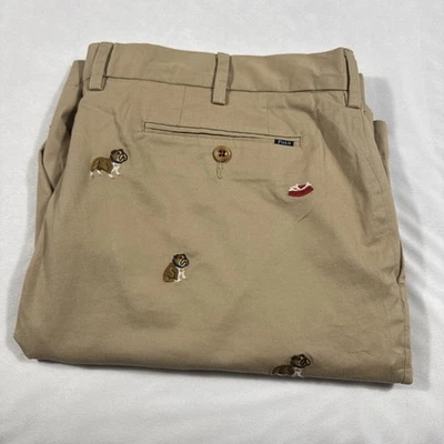 Polo Ralph Lauren English Bulldog Shorts Mens Size 40 Stretch Khaki Fit Bones - Image 1 of 4