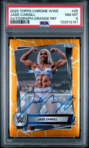 2025 TOPPS CHROME WWE 25 JADE CARGILL AUTOGRAPH-ORANGE REFRACTOR /25 PSA 8 - Picture 1 of 2