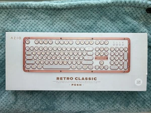 Azio MK-RETRO-L-BT-02 Retro Classic Posh - Bluetooth Luxury Mechanical Keyboard - Picture 1 of 11