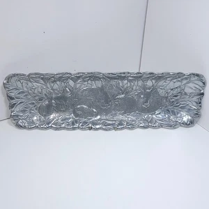 Vintage Arthur Court Rectangular Bunny Tray 1990 18 Inch Aluminum Easter Déc - Picture 1 of 9