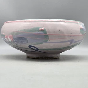 Mark Chamberlain Footed 9.5" Bowl Cosmic Pastels Signed '93 Studio Art Pottery - Picture 1 of 12