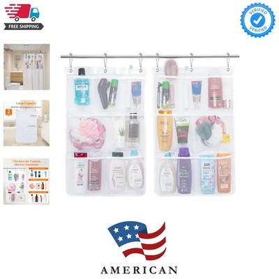Versátil paquete de 2 carritos de ducha - organizador colgante de 7 bolsillos para duchas y viajes Foto 1 de 4