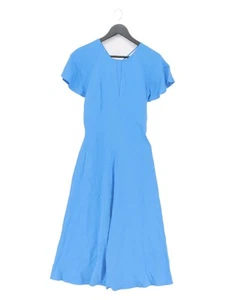 Reiss Maxi Abito Donna UK 12 Blu Viscosa con Elastan, Poliestere Maxi - Foto 1 di 5