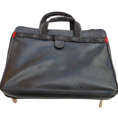 Bolso Maletín Swiss Gear Pro Folio Wenger Cuero Negro 15 pulgadas con Calculadora Foto 1 de 4
