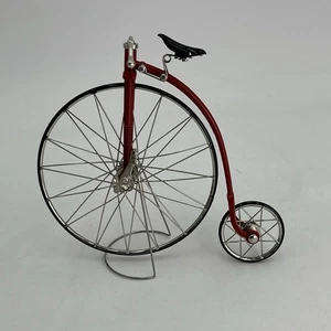 Byers Choice Caroler High Wheeler Metall rot Fahrrad mit Ständer - Bild 1 von 6