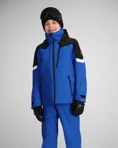 Obermeyer Teen Boys Insulated Fleet Jacket Summit Blue Size XS NWT $169 - Picture 1 of 6