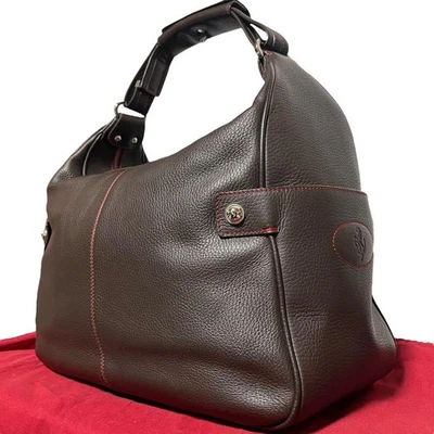 TOD'S × Ferrari Collaboration Bolso de Un Hombro Logo Cuero Repujado Marrón - Imagen 1 de 4