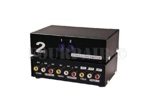 2-Port RCA Composite Video Audio AV 2-Way Switch Selector Switcher Splitter Box - Picture 1 of 7