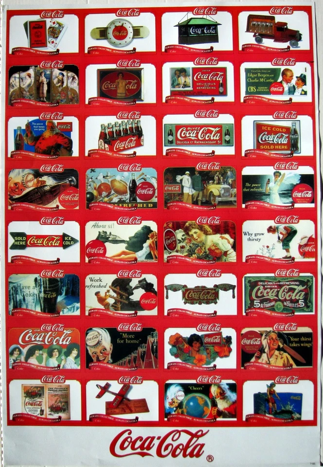 COCA COLA COLLAGE v.5: CLASSIC COKE ADVERTISEMENTS THROUGH THE YEARS, SODA POP - Image 1 of 1
