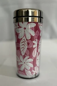 Hawaiianisch rosa Tiarenblüte (Gardenia) Thermo Reisebecher (16 Unzen) • Neu mit Etikett - Bild 1 von 7