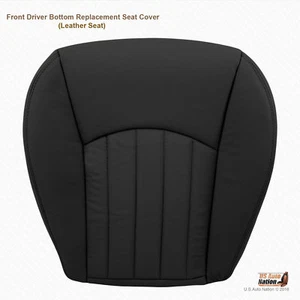 2005 2006 Jaguar X-Type Front Driver Bottom Replacement Leather Seat Cover BLACK - Picture 1 of 12