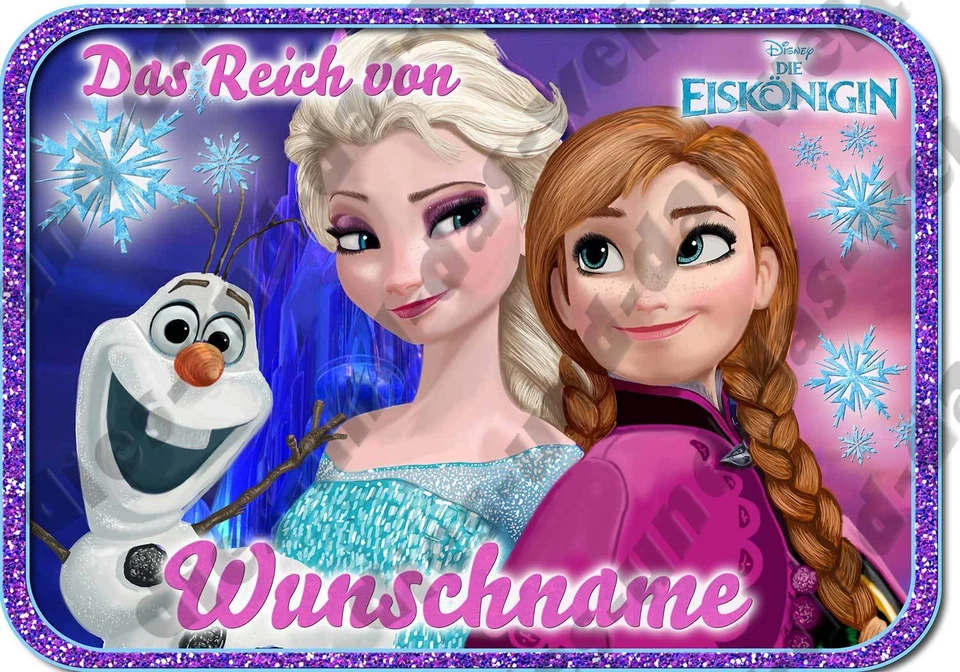 ✿ La Regina di Ghiaccio ✿ Elsa & Anna ✿ Targa Porta + Nome a Scelta NUOVO Din A4/A5 + Nome ✿ - Immagine 1 di 1