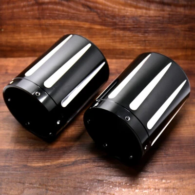 Puntas de escape negras de corte poco profundo de 4 1/2" para Victory Cross Country Vision y motocicleta Foto 1 de 4