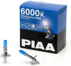 PIAA Headlamp Fog Lamp Halogen Bulb H1 6000K Stratos Blue 2 Pcs 12V 55W HZ505 - Picture 1 of 6