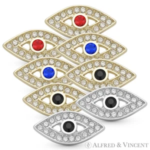 Pendientes de tachuelas con dijes de cristal griego turco nazar hamsa cábalah para mal de ojo - Imagen 1 de 5