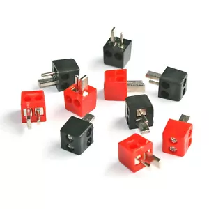 10x Mini-DIN LS-Lautsprecher-Stecker rot / schwarz mit Schrauben / schraubbar - Bild 1 von 2