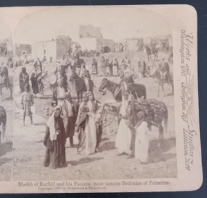 Sheikh el Rachid Escorts Bedouins Palestine Horse Bedouin Photo Stereoview - Picture 1 of 3