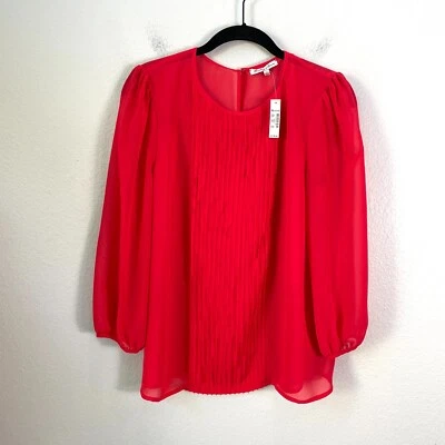 Новый $118 Madewell Бродвей и метла женщин средний плиссированные спереди блузка рубашка Топ - Изображение 1 из 4