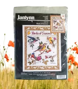 RARE 1995 Janlynn Birds of Summer counted Cross Stitch Kit, Barbara Sestok NEW - Bild 1 von 2