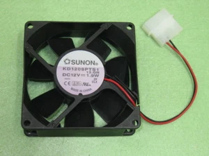 SUNON KD1208PTS1 8025 80mm x 25mm Cooler Cooling Case Fan DC 12V 1.9W 2Wire B23 - Picture 1 of 1