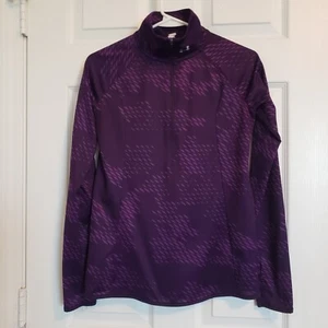 Under Armour Run Long Sleeve 1/4 Zip Pullover Womens XS Purple Thumbholes Pocket - Picture 1 of 8