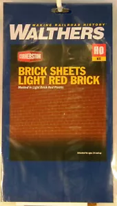 NEU HO Walthers #933-3522 hellrote Ziegelplatten 4er-Pack Kit - Bild 1 von 2