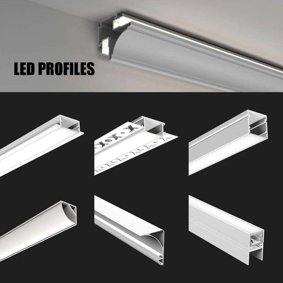 1M LED Profiles Aluminium Channel With Diffuser For LED Strip Light V/U-Shape - Image 1 of 1