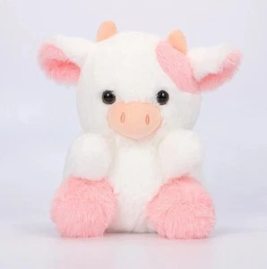 Pink Strawberry Cow 8 Inch Stuffed Animal Plush Toys Toddler Doll Kids Gifts - Picture 1 of 9