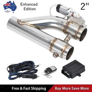 2" Electric Y-Pipe Cut Exhaust Downpipe Out Off Catback Dual-Valve Remote Parts - Picture 1 of 6