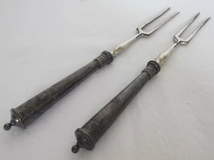 2 SCHÖNE ALTE FLEISCHGABELN 830er SILBER AUS DÄNEMARK ECHTSILBER #9370 - Bild 1 von 5