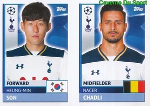 TOT16 NACER CHADLI HEUNG-MIN SON TOTTENHAM STICKER CHAMPIONS LEAGUE 2017 TOPPS - Picture 1 of 1