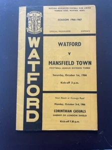 Watford v Mansfield Town Football League Division 3 Programme 1/10/66 - Picture 1 of 6